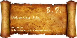 Babarczy Ida névjegykártya
