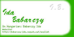 ida babarczy business card